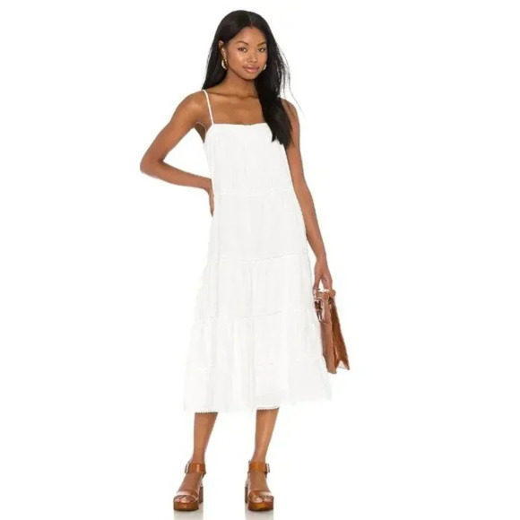 Heartloom Revolve Jilly Midi White Dress Size M - Picture 1 of 10